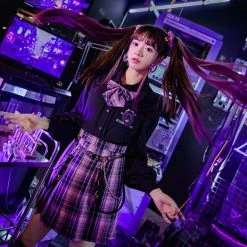 Juwas CLOTHING Japanese Girl Cartoon Plaid JK Uniform Bow Ties & Ties