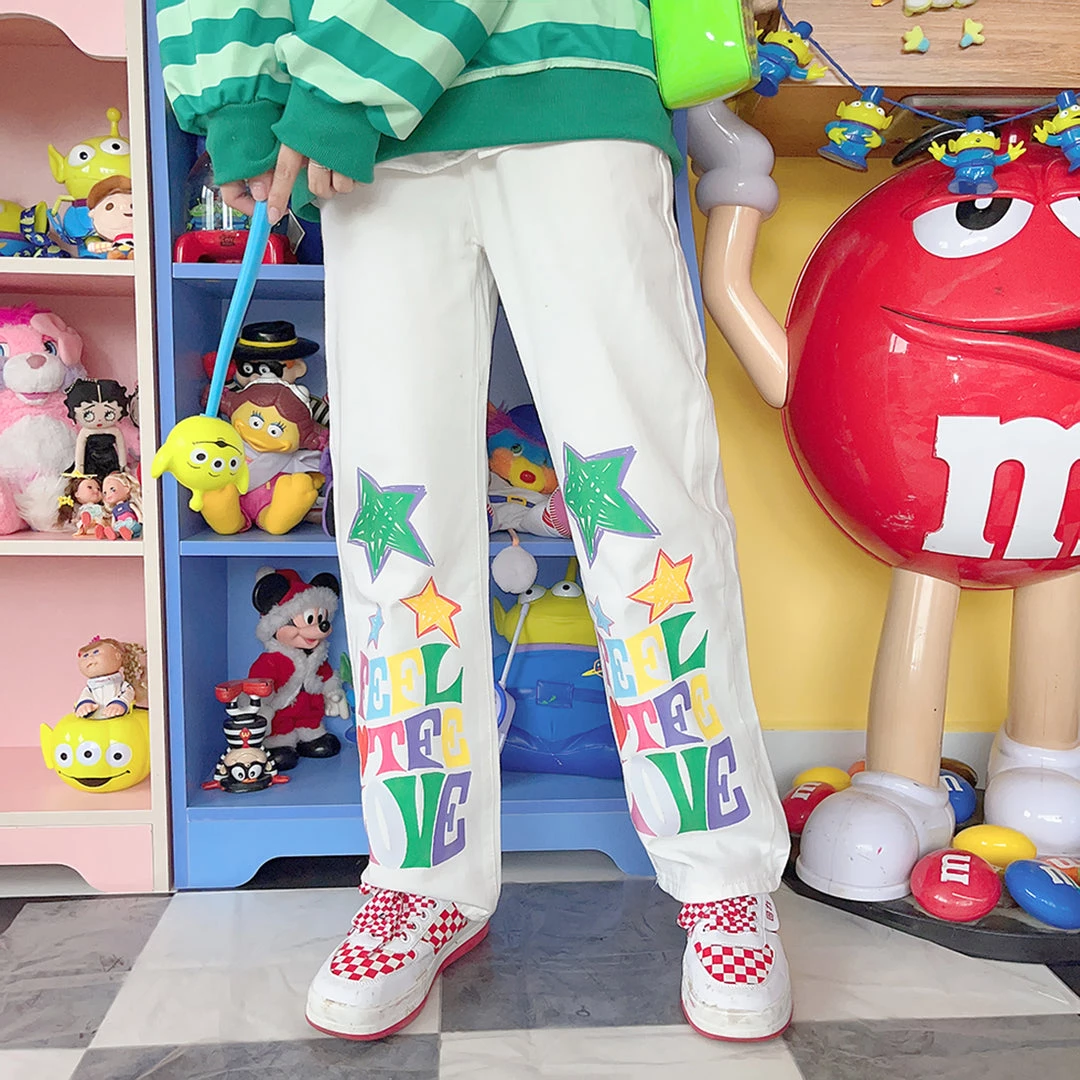 Juwas Harajuku Letters Stars Print Streetwear Pants 4 Juwas Harajuku Letters Stars Print Streetwear Pants