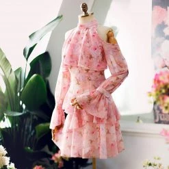 Juwas CLOTHING Spring Floral Fairy Halter Mini Dress 9 Juwas CLOTHING Spring Floral Fairy Halter Mini Dress