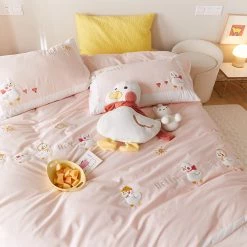 Juwas NEW ARRIVAL Cute Duck Family Printed Bedding Sheet Set 24 Juwas NEW ARRIVAL Cute Duck Family Printed Bedding Sheet Set
