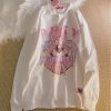 Juwas Anime Print Loose Hoodie
