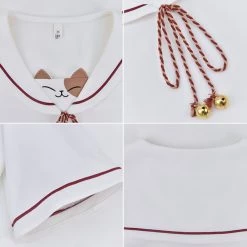 Juwas Kawaii Sailor Lucky Cat Tassel Shirt 13 Juwas Kawaii Sailor Lucky Cat Tassel Shirt