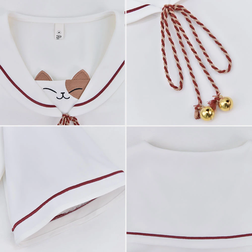 Juwas Kawaii Sailor Lucky Cat Tassel Shirt 7 Juwas Kawaii Sailor Lucky Cat Tassel Shirt