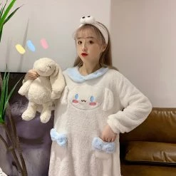 Juwas White Rabbit Plush Night Dress NEW ARRIVAL