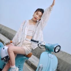 Juwas NEW ARRIVAL Pastel Blue Hearts Hoodie Blazer