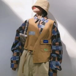 Juwas Chic Checkered Long Sleeve Button Up Shirt