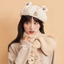 Juwas Cute Bear Ears Lamb Wool Beret NEW ARRIVAL