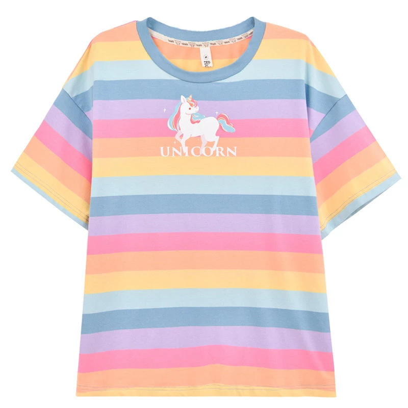 Juwas NEW ARRIVAL Pastel Rainbow Color Unicorn T-shirt 5 Juwas NEW ARRIVAL Pastel Rainbow Color Unicorn T-shirt
