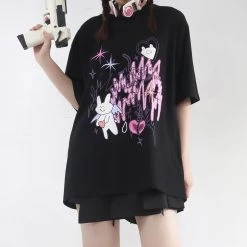 Juwas Funny Rabbit Graphics Print Cotton T-shirt NEW ARRIVAL