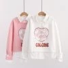 Juwas Cute Rabbit Print Fake Two Piece Hoodie CLOTHING