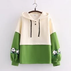 Juwas Lovely Panda Print Hoodie