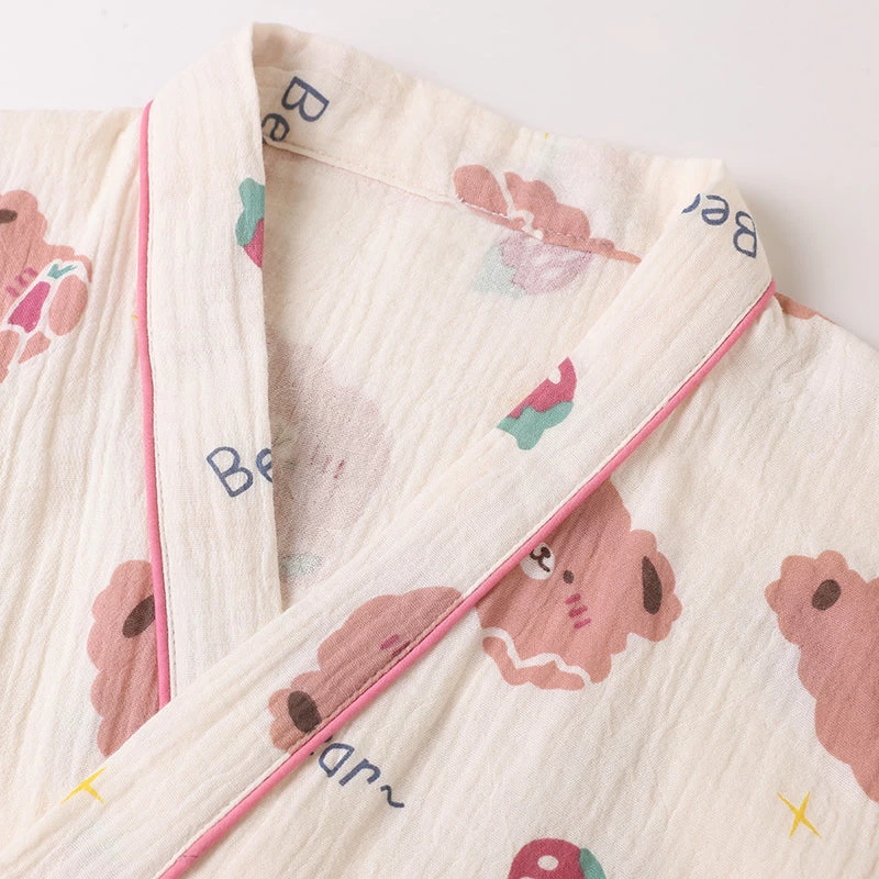 Juwas Brown Bear Cotton Pajama Robe Top And Shorts Set NEW ARRIVAL 7 Juwas Brown Bear Cotton Pajama Robe Top And Shorts Set NEW ARRIVAL