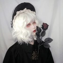 Juwas Fashion & Beauty Lolita White Curly Short Wig