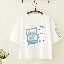 Juwas Cartoon Animal Print T-shirt Loose Shorts Set