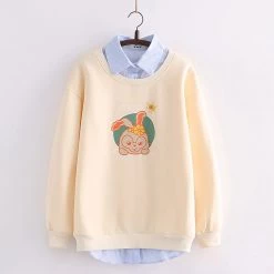 Juwas CLOTHING Happy Everyday Cartoon Rabbit Hoodie