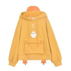 Juwas.com Online Store Sweet Korean Duck Loose Hoodie Matching Best Friends
