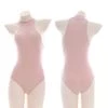 Juwas Sweet Pink Halter Onesie Bodysuit Lingerie