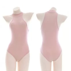 Juwas Sweet Pink Halter Onesie Bodysuit Lingerie