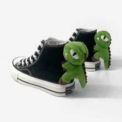 -Juwas Cute Green Dinosaur Canvas Shoes