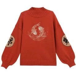 -Juwas Vintage Koi Fish Mock Neck Sweater And Skirt NEW ARRIVAL 11 -Juwas Vintage Koi Fish Mock Neck Sweater And Skirt NEW ARRIVAL