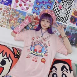 Juwas NEW ARRIVAL Japanese Mochi Cartoon Graphic T-Shirt Loose
