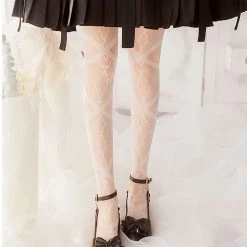Juwas Lolita Lace See Through Thigh High Socks
