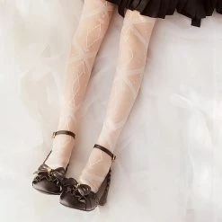 Juwas Lolita Lace See Through Thigh High Socks