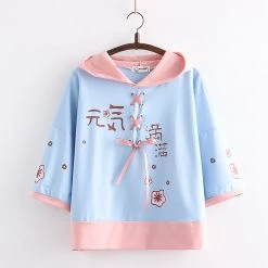 Juwas NEW ARRIVAL Flower Letter Print Lace T-shirt