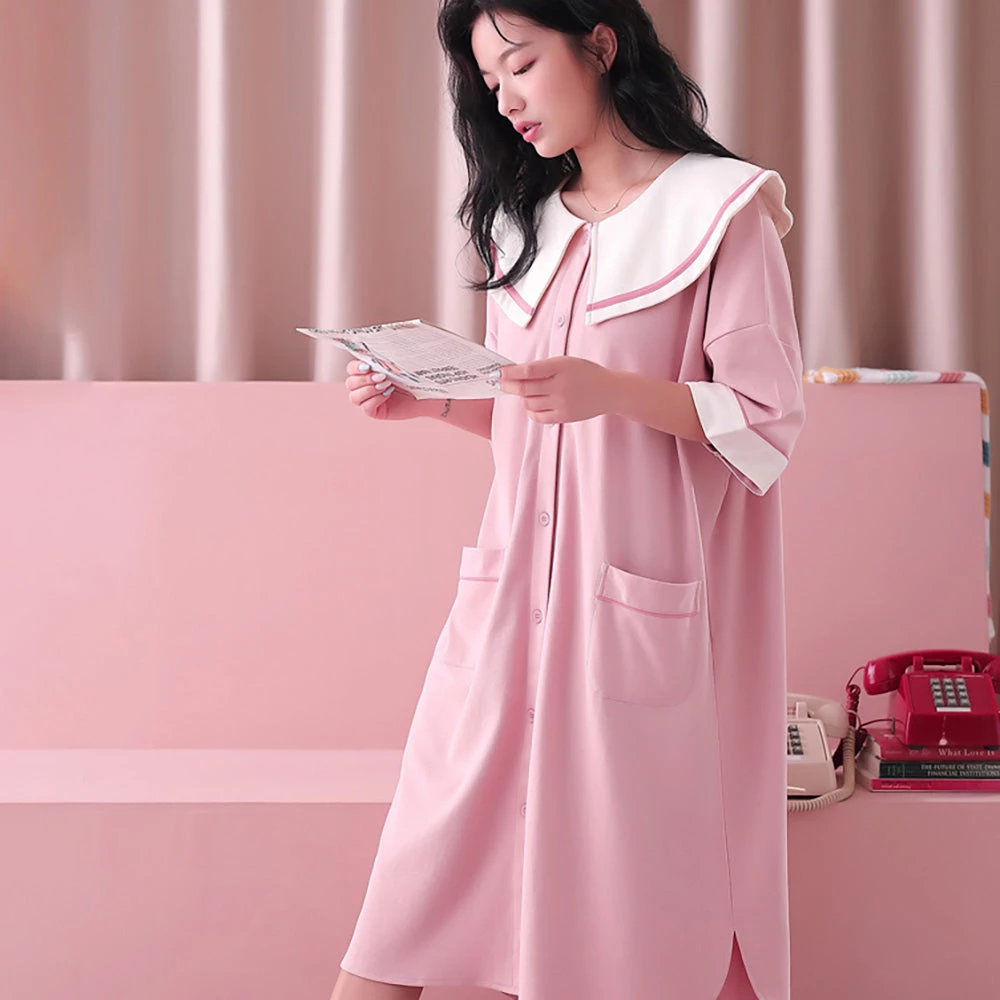 Juwas Pink Pastel Rabbit Ears Night Gown 3 Juwas Pink Pastel Rabbit Ears Night Gown