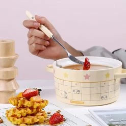 Juwas Lovely Animal Print Bowl With Fork Spoon Set NEW ARRIVAL