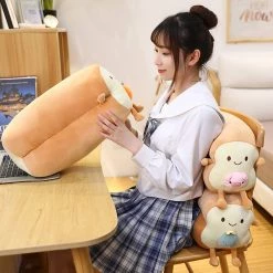Juwas ACCESSORIES Kawaii Tasty Loaf Bread Long Plush Pillows