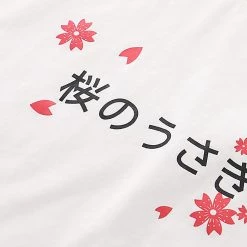 Juwas Sakura Bunny Japanese Loose Cut Shirt NEW ARRIVAL