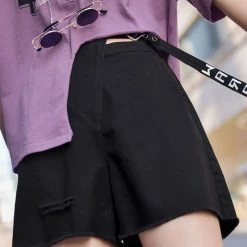 Juwas NEW ARRIVAL Punk Black Tattered “Warrior” Short Pants 9 Juwas NEW ARRIVAL Punk Black Tattered “Warrior” Short Pants