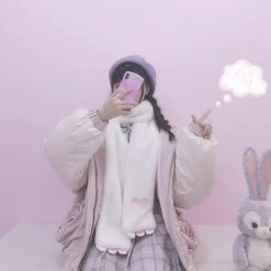 -Juwas NEW ARRIVAL Kawaii Unicorn White Fur Scarf