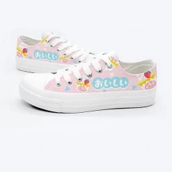 Juwas NEW ARRIVAL Japanese Yogurt Ladies Canvas Shoes- Blue And Pink