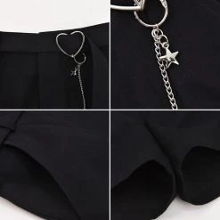 Juwas NEW ARRIVAL Punky Heart Chain Skater Shorts