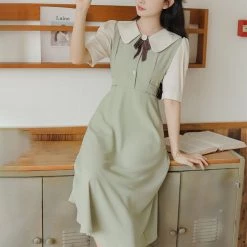 Juwas Vintage College Style Doll Collar Dress NEW ARRIVAL