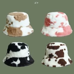Juwas Cow Pattern Bucket Hat CLOTHING