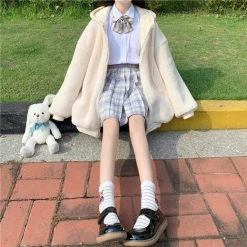 Juwas Reversible Plush Warm Coat Jacket