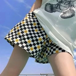 Juwas Smile Plaid High Waist Shorts 9 Juwas Smile Plaid High Waist Shorts