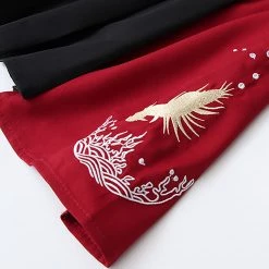 Juwas CLOTHING Japanese Koi Fish Embroidery T-shirt Skirt