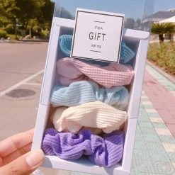 Juwas Princess Plaid Hair Scrunchies Collection Box ACCESSORIES