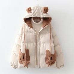 Juwas Bear Ears Hoodie Padded Jacket CLOTHING