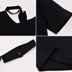 Juwas Harajuku Black Off The Shoulder T-Shirt