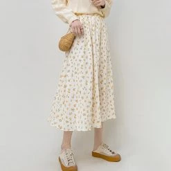 Juwas Floral High Waist Skirt