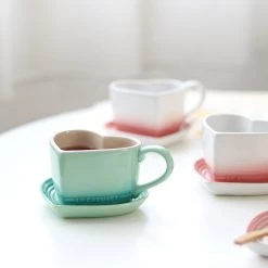 Juwas NEW ARRIVAL Heart Ceramic Coffee Cup And Saucer