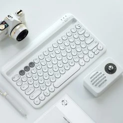-Juwas Pastel Color Chargeable Wireless Bluetooth Keyboard For Phone And IPad NEW ARRIVAL