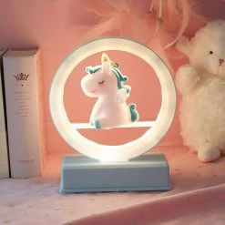Juwas NEW ARRIVAL Kawaii Mini Unicorn Pastel Night Lamp