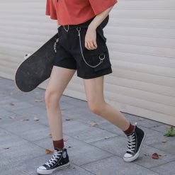 Juwas NEW ARRIVAL Punky Heart Chain Skater Shorts