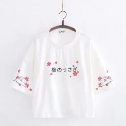 Juwas Sakura Bunny Japanese Loose Cut Shirt NEW ARRIVAL